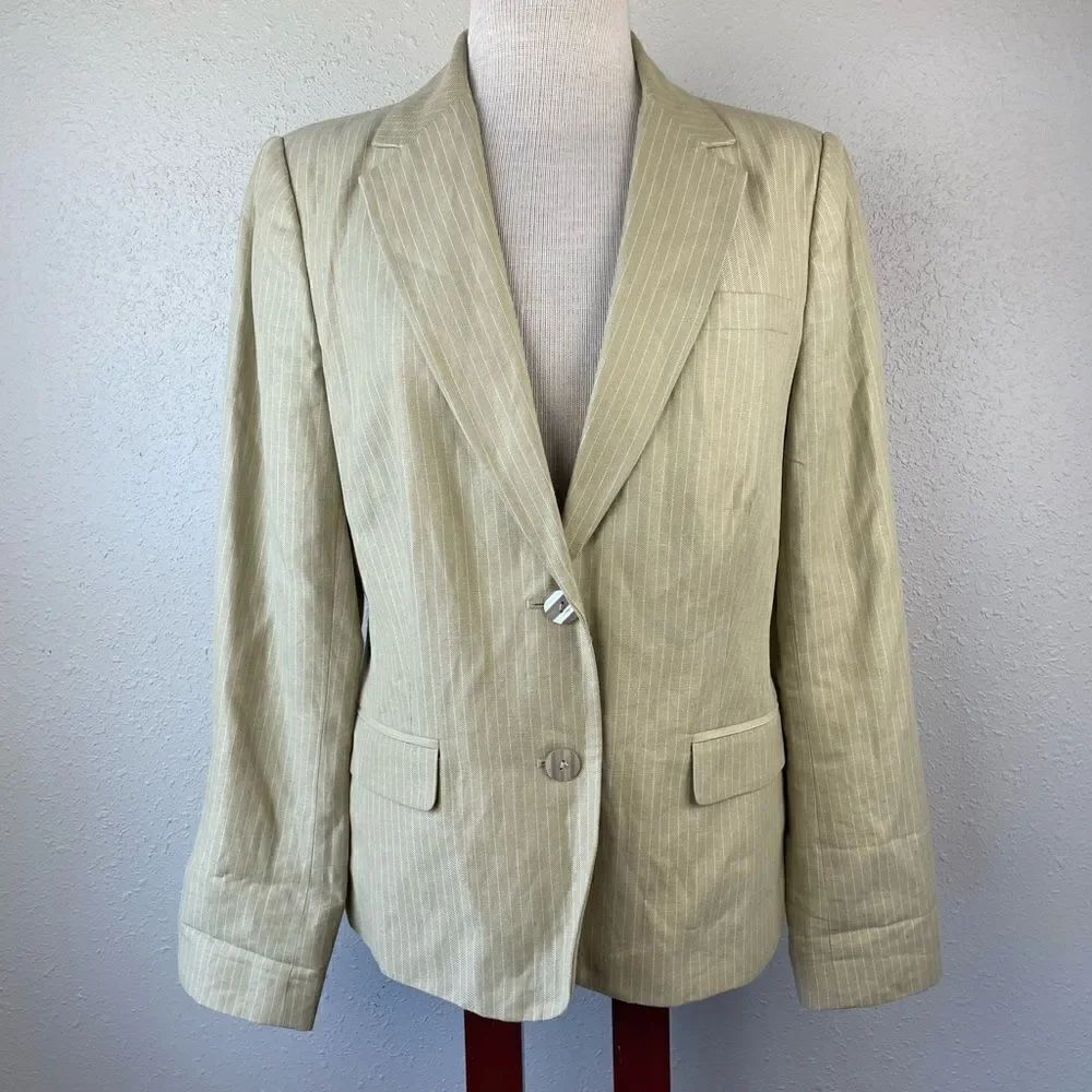 Tapemeasure Linen Blend Dress Jacket Size 12 EUC